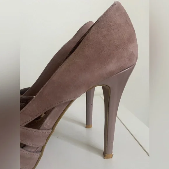 Steve Madden Loyyall Peep Toe Ultra High Heels Size 6.5 Blush Party Sexy Y2K - Picture 7 of 12